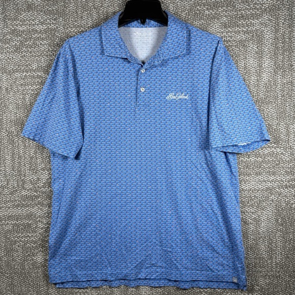 Peter Millar Seaside Polo Shirt Mens Large Sea Island Resort Pima Cotton Logo - Picture 2 of 8